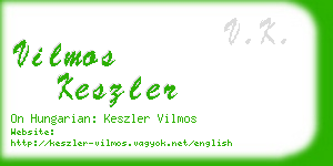 vilmos keszler business card